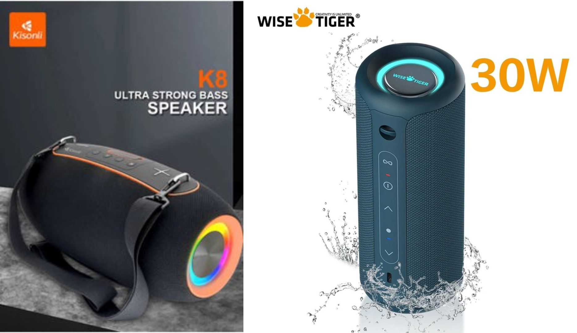 НОВА АКУСТИКА Kisonli K8 Bluetooth 5.3 + EDR, 50W, 8000mAh, USB//TF/BT