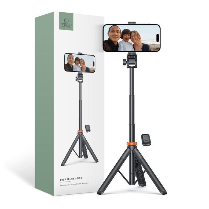 Tech-Protect L03S Bluetooth Selfie Stick Tripod Black