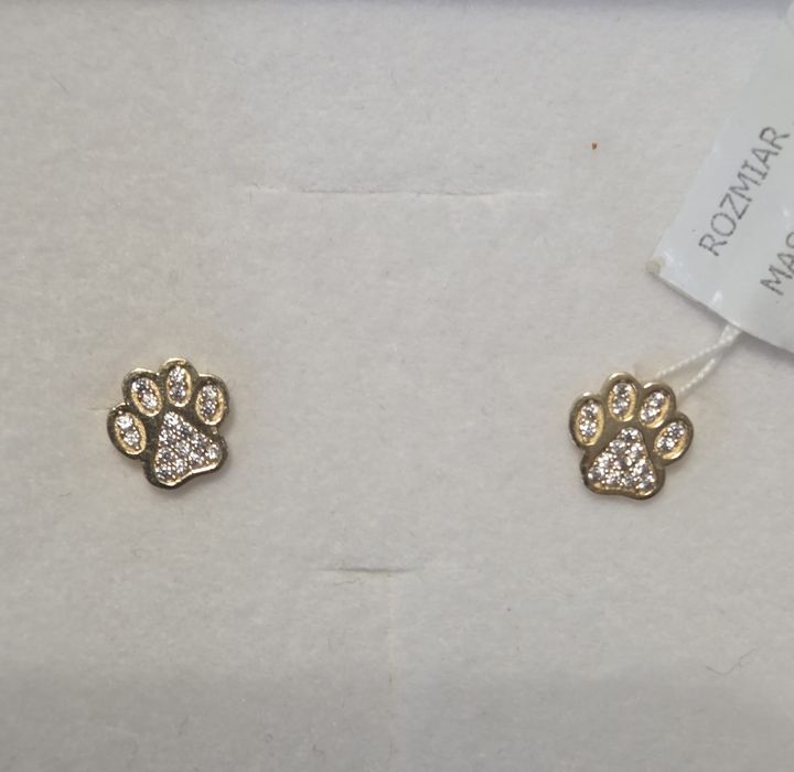 Złote kolczyki ŁAPKI pr. 585