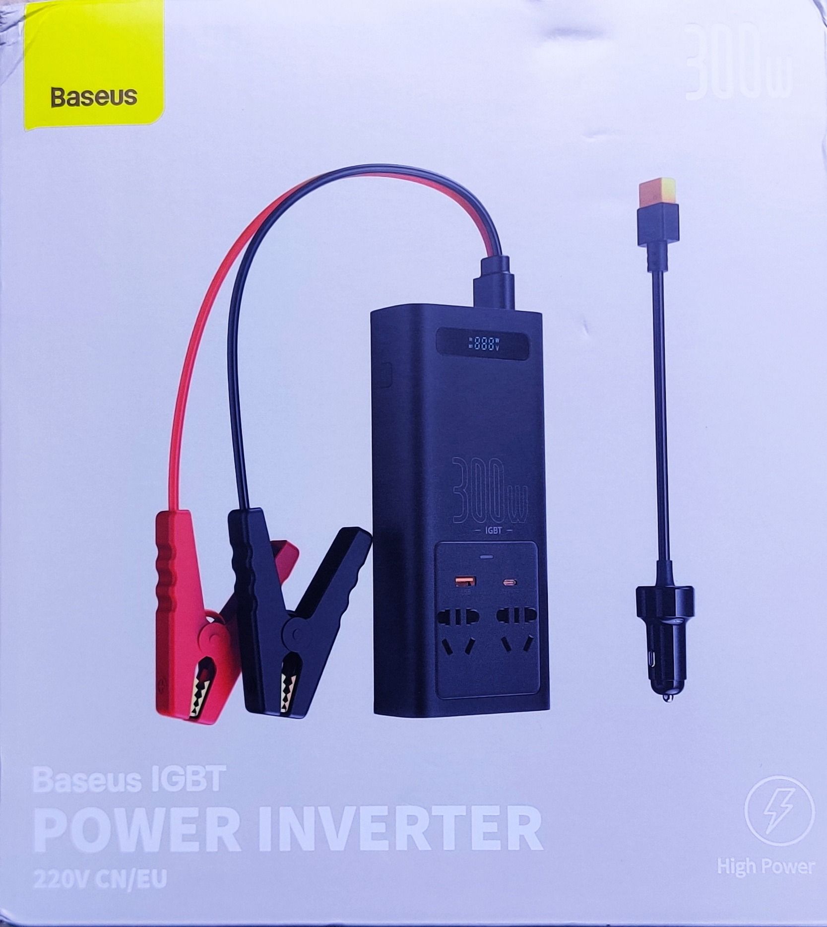 Качественный Инвертор 300Вт Baseus 300W с чистым синусом. Оригинал.