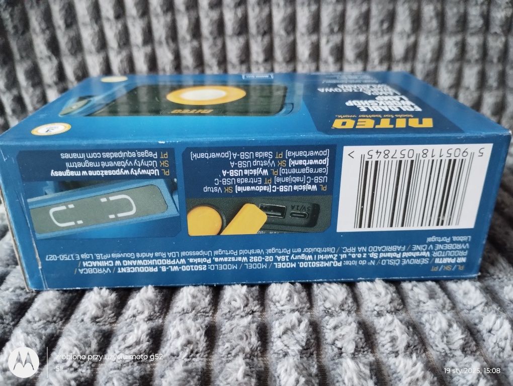 Lampka warsztatowa latarka z magnesem powerbank