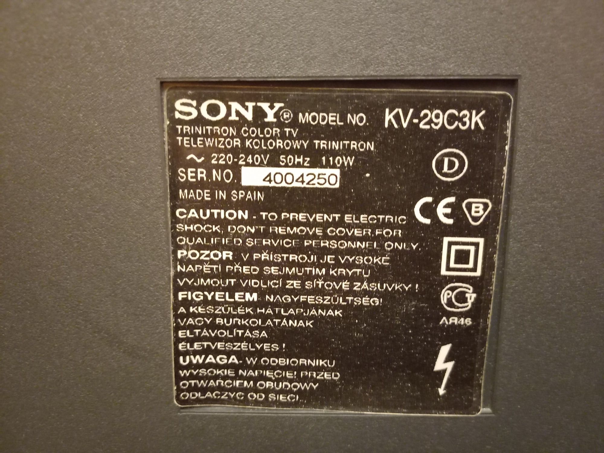 Telewizor Sony Trinitron KV-29C3K kineskop działa