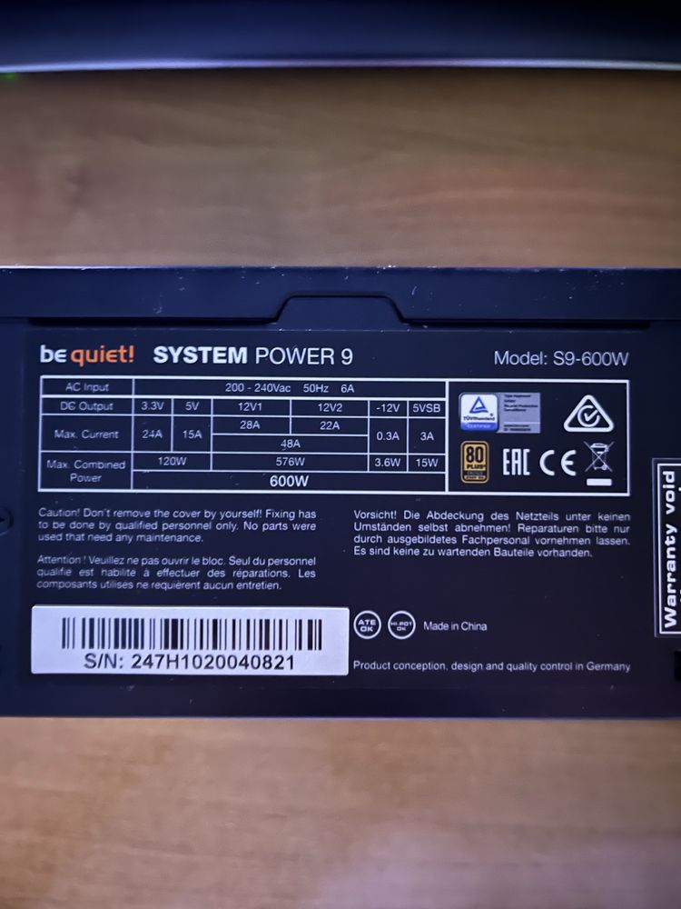 be quiet! System Power 9 600W 80 Plus Bronze