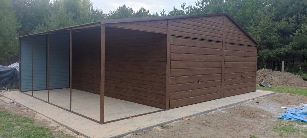 Garaż blaszany drewnopodobny 4x6