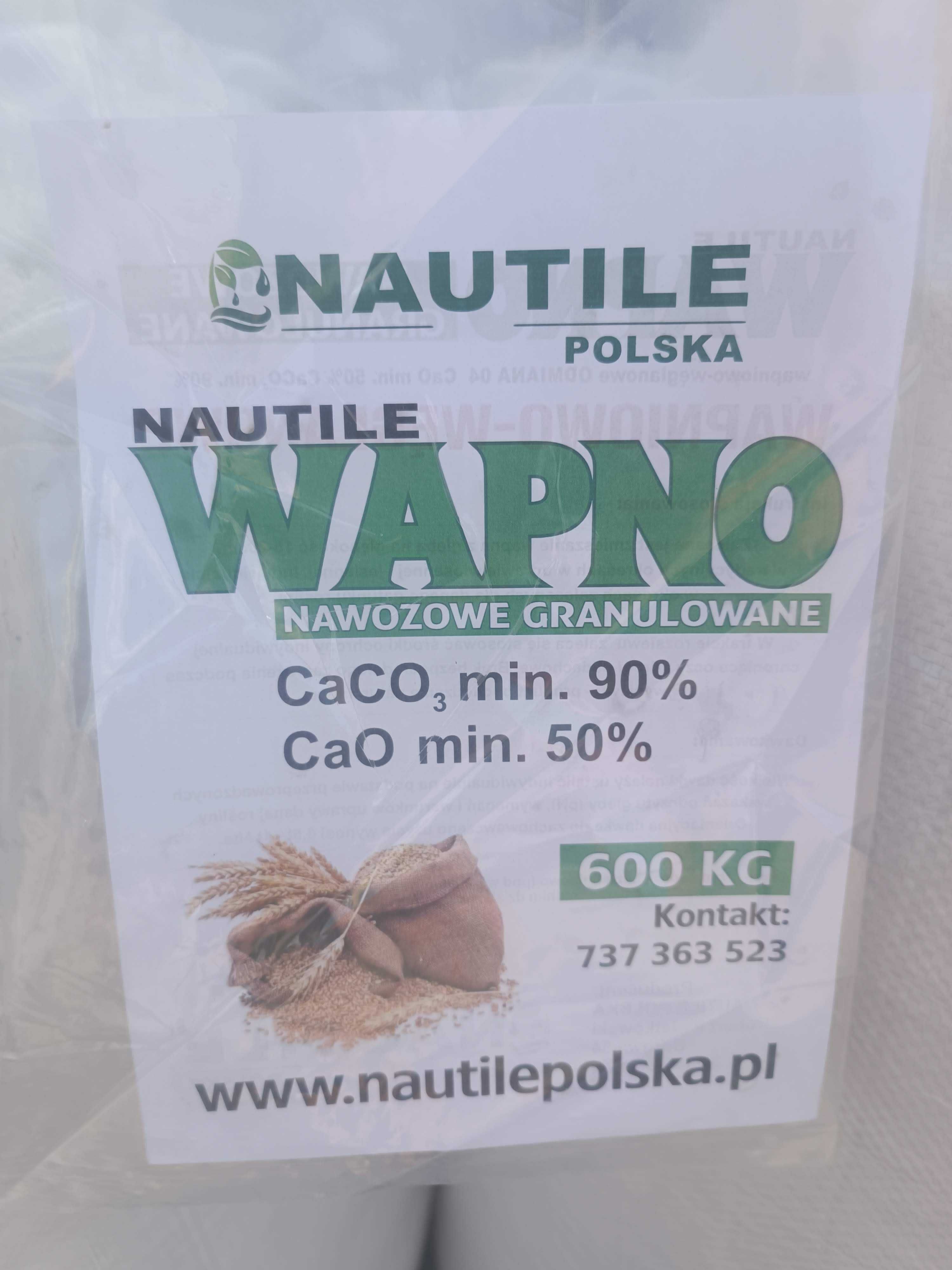 Wapno nawozowe KREDA min 50 % CaO bb NAUTILE Granulowane