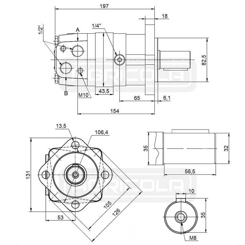 Silnik hydrauliczny SMS chłonność: 250cm3/obr obroty: 300obr/min