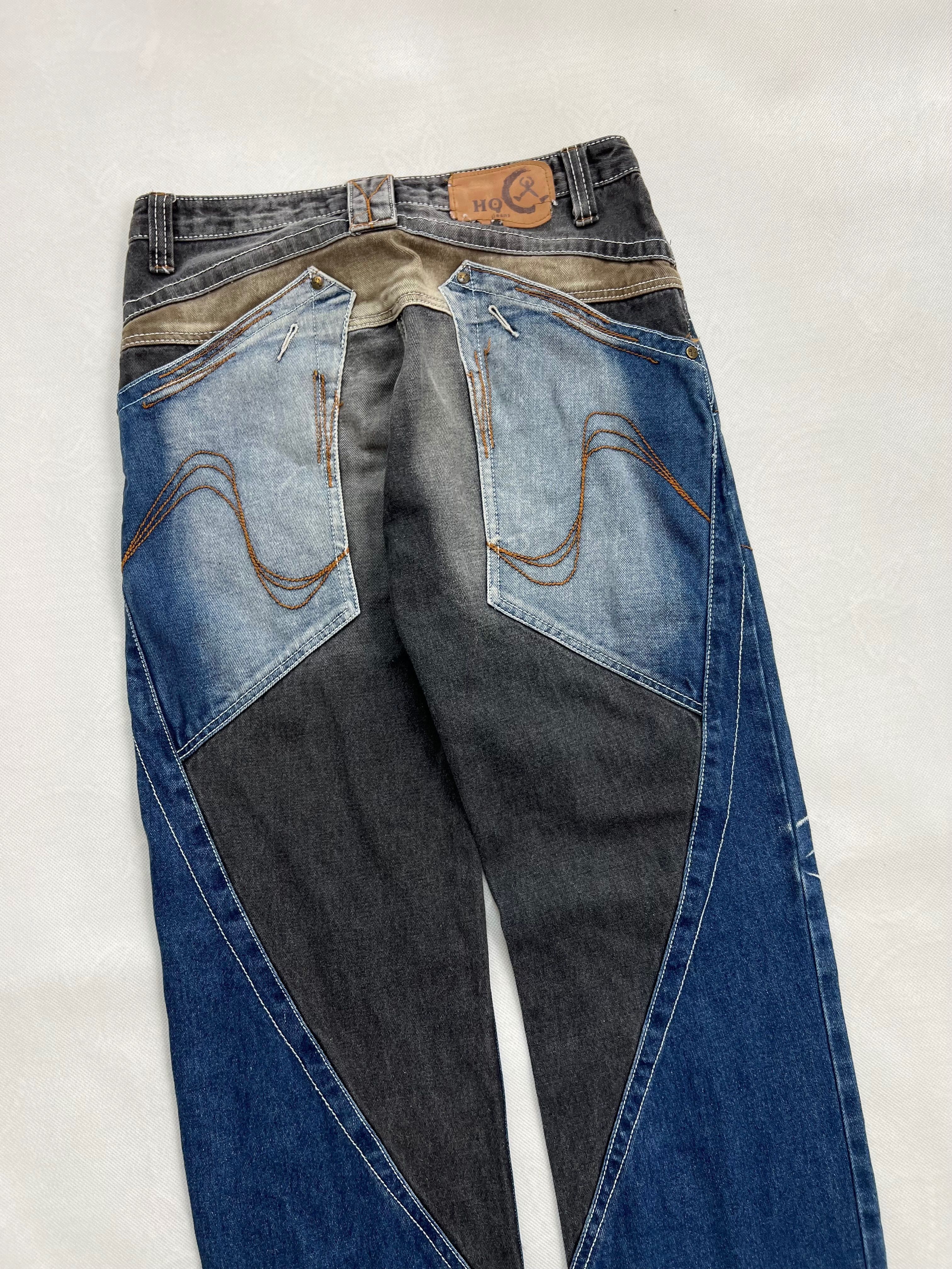 Spodnie Huo Qi Jeans patchwork vintage japan rare