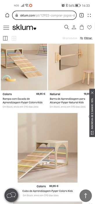 Cubo e rampa de madeira colorida de aprendizagem