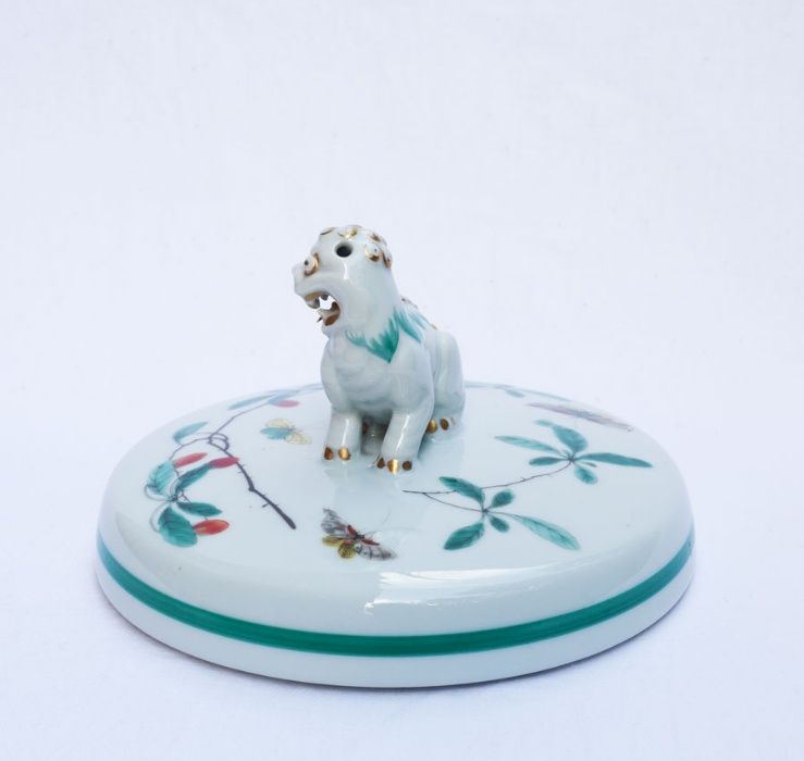 Pote Cão de Foo grande em porcelana Vista Alegre - Decor Famille Verte