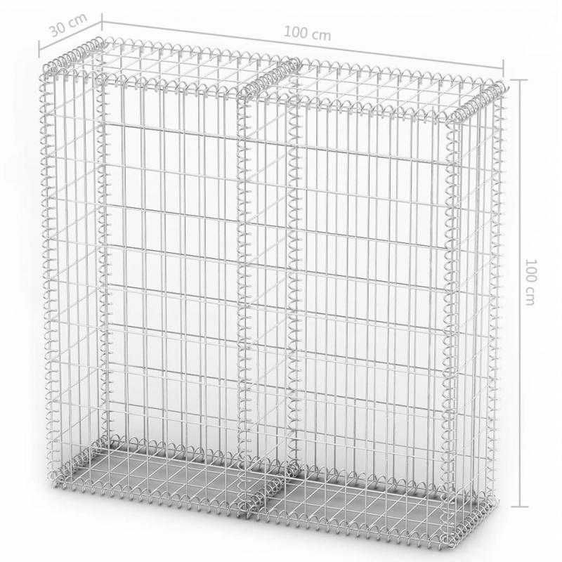 Cesto gabião arame galvanizado 100 x 100 x 30 cm