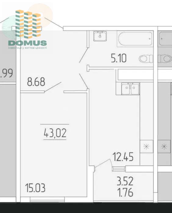 Продам 1 комн 43м2 Дом сдан! Краснова ЖК  65 Жемчужина!