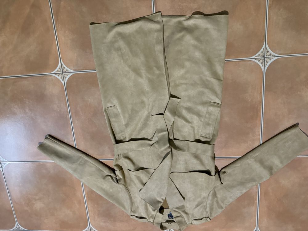 Płaszcz trench imitacja zamszu rozm M