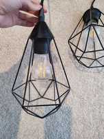 Diament lampa żyrandol wisząca x 2 metalowy loft