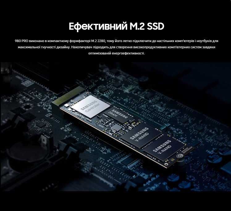 SSD-диск Samsung 980 PRO 2TB V-NAND MLC M.2 NVMe 2280 (MZ-V8P1T0BW)
