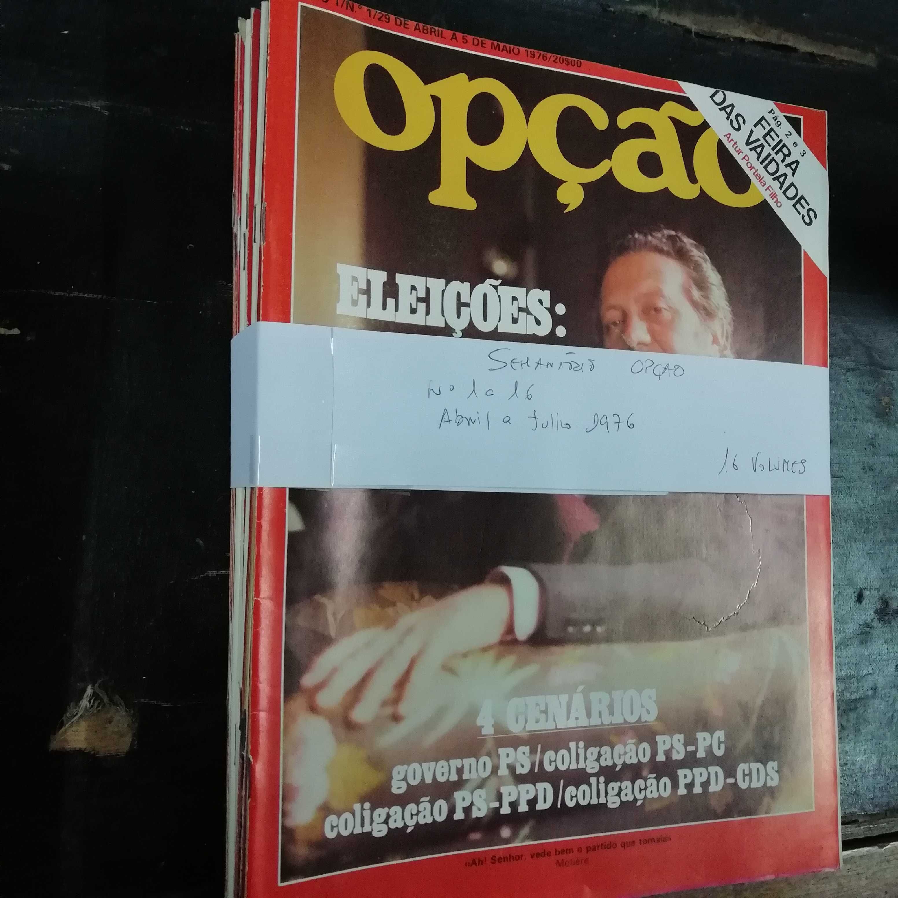 Revista Opção - Nº 1 a 16 - 16 volumes de 1976