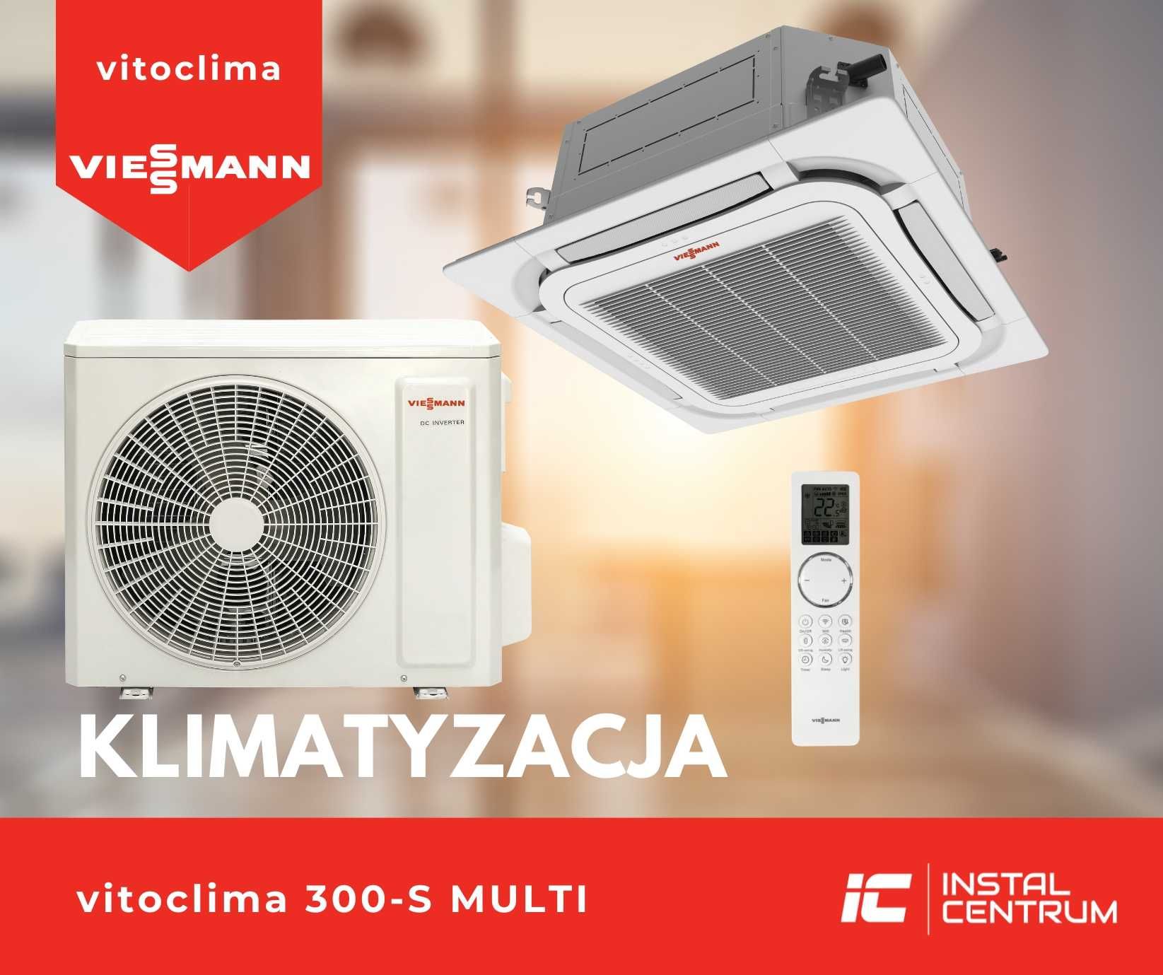 klimatyzacja Viessmann MULTISPLIT na 3 pokoje, KASETA, MONTAŻ
