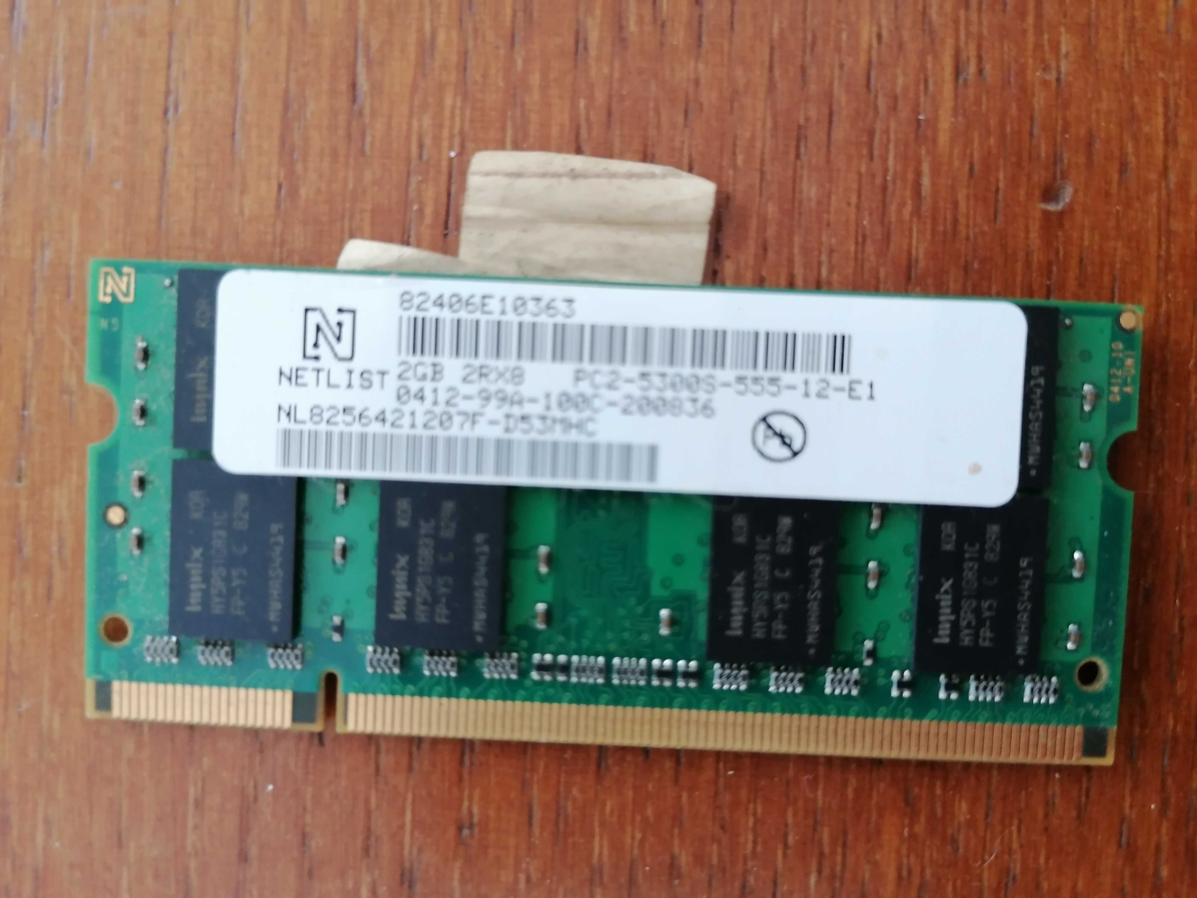 Memoria RAM computador portátil NETLIST 2GB_2RX8