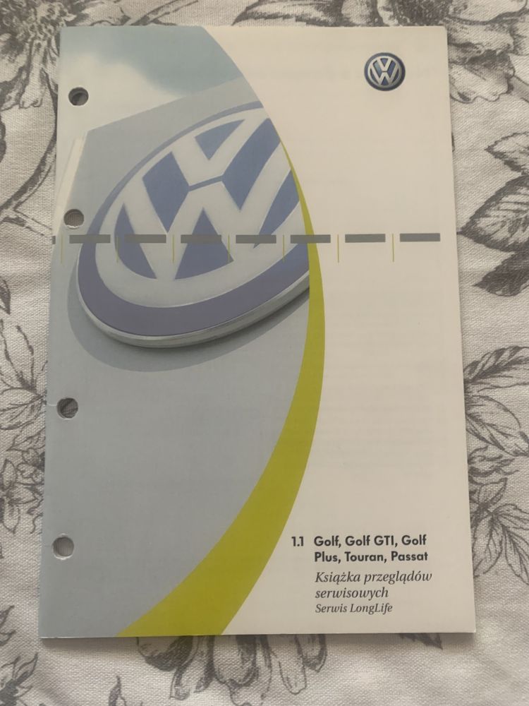 Książka serwisowa VW Golf Touran Passat