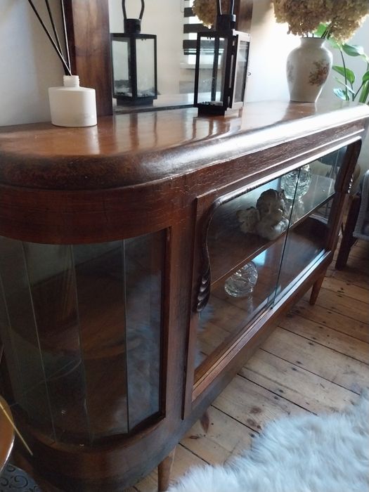 Retro komoda barek witryna drewniana stara przedwojenna vintage