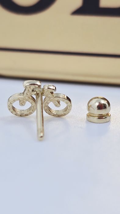 Złoty kolczyk piercing rower próba 585 14k