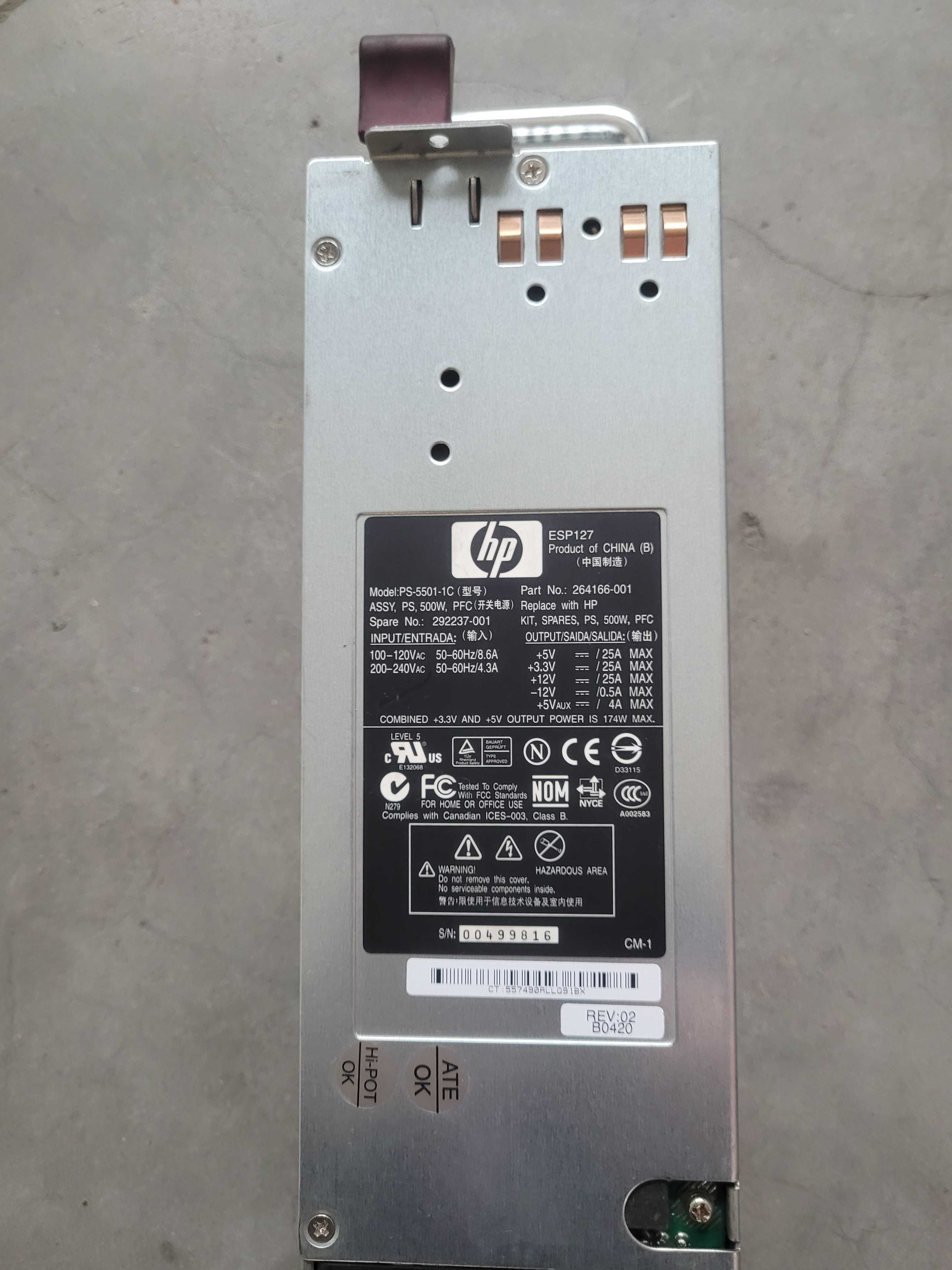zasilacz serwerowy hp ESP127
