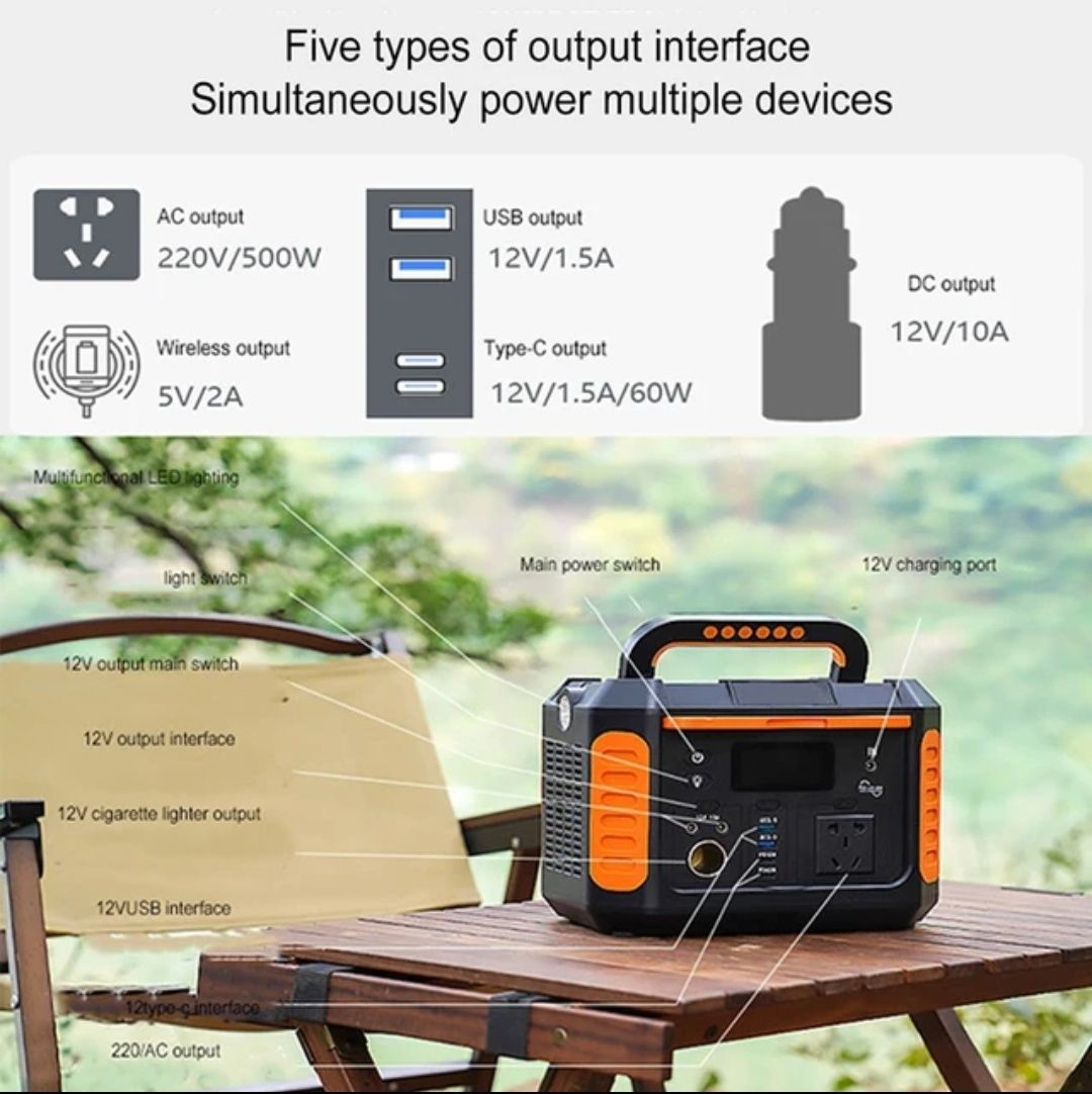 Електростанція 500w 220v 134400mah  павербанк 220в Godwin KYX-G501/500