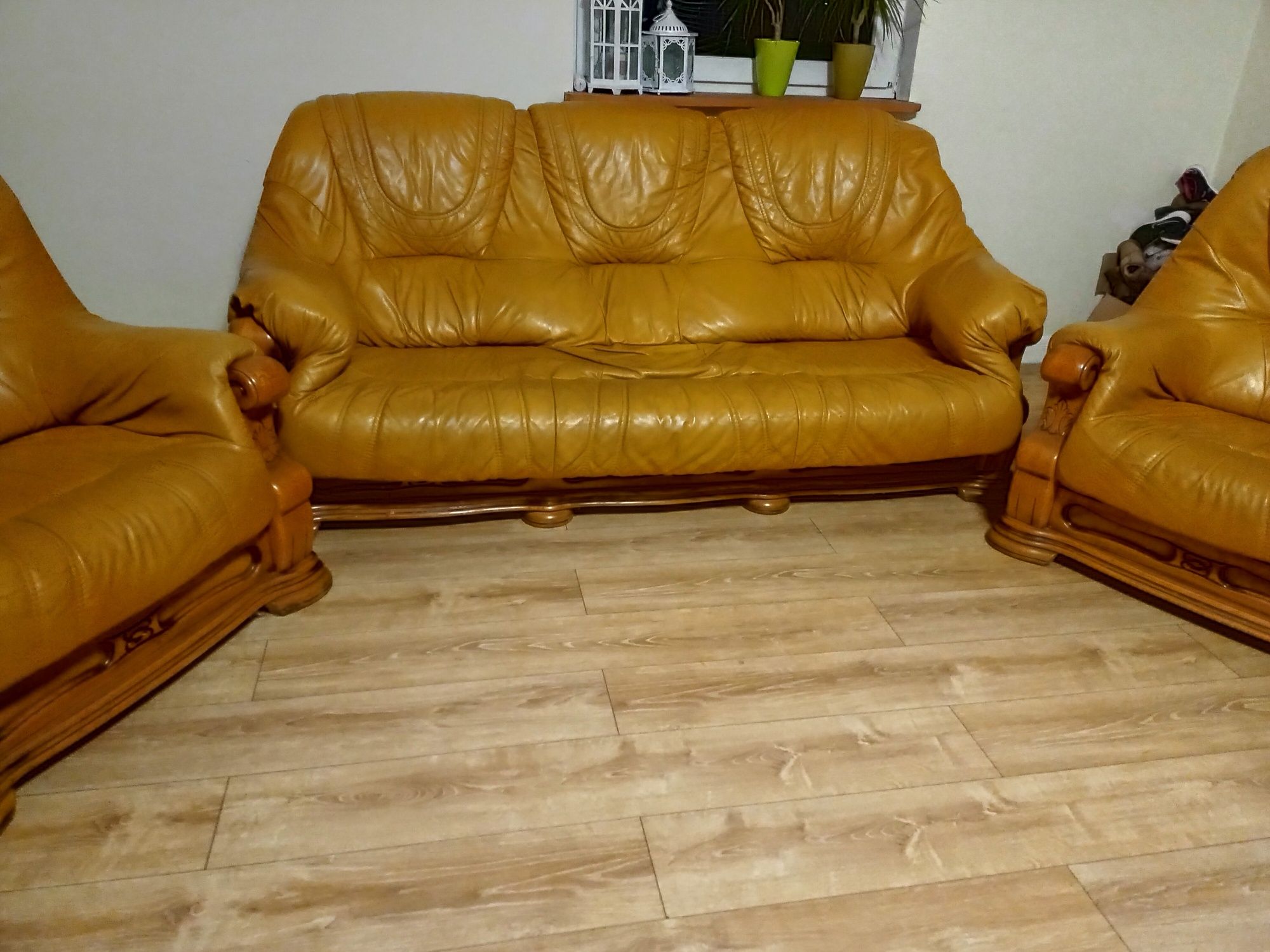 Sofa skórzana plus fotele