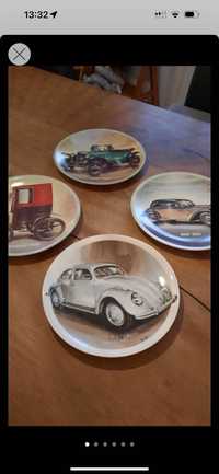 Oldtimer - zestaw ceramicznych talerzy ozdobnych