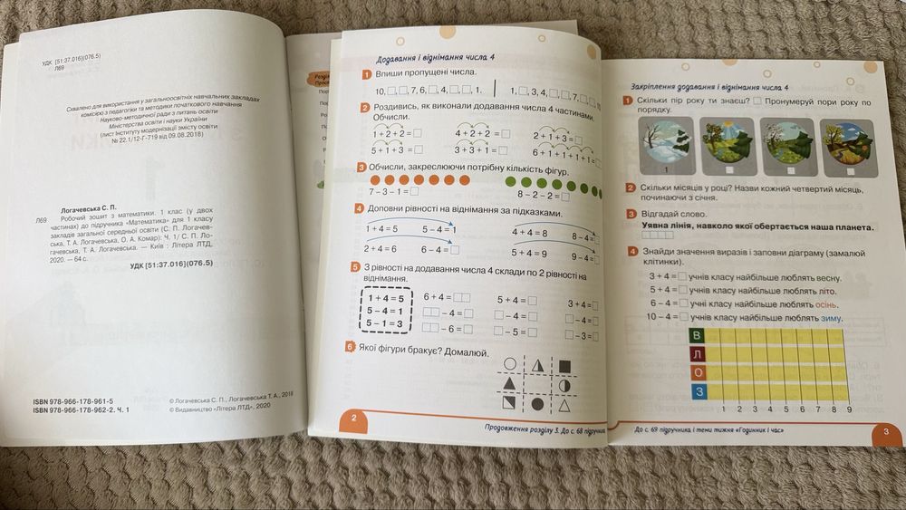 Робочий зошит з математики 1 клас. 1 ч і 2 ч. Лргачевська