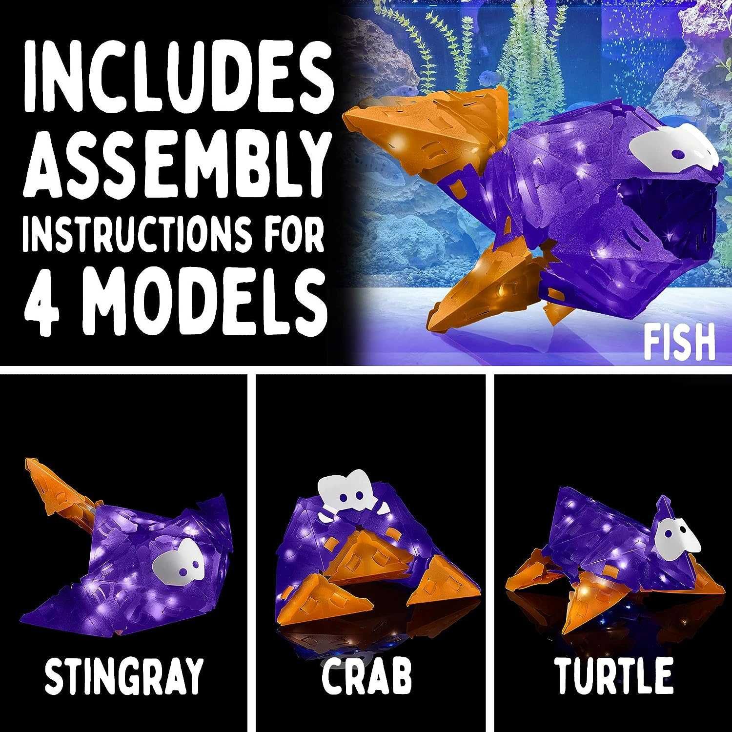 Набір 3D Creatto Flashy Fish Silly Swimmers. Водний світ світлодіодний