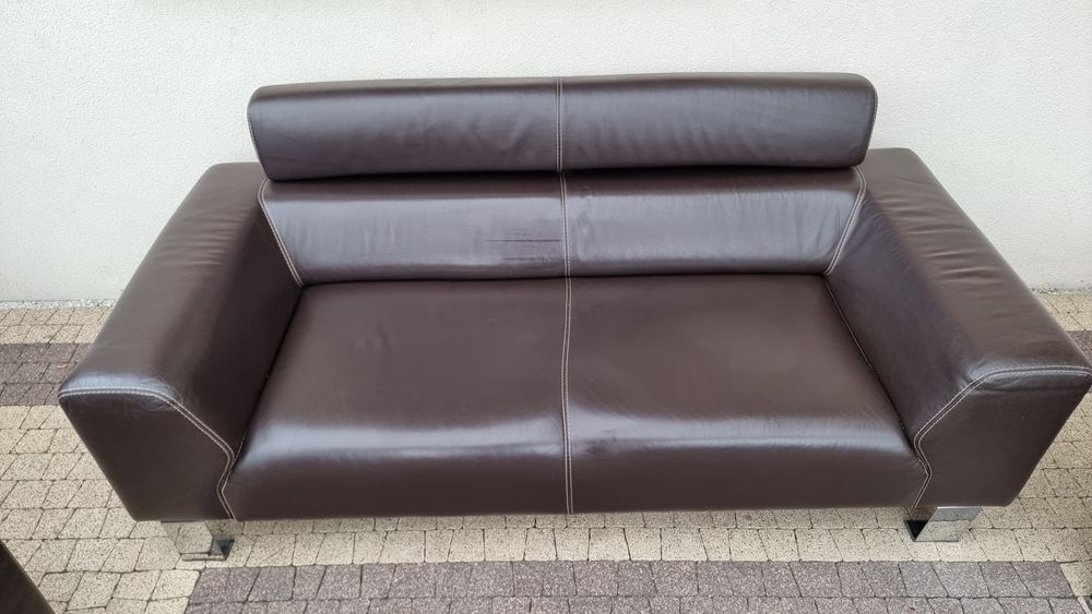 Sofa skórzana z foletami (naturalna skóra)