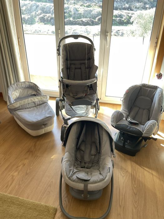 Trio Bébécar Ip-Op + cadeira auto extra