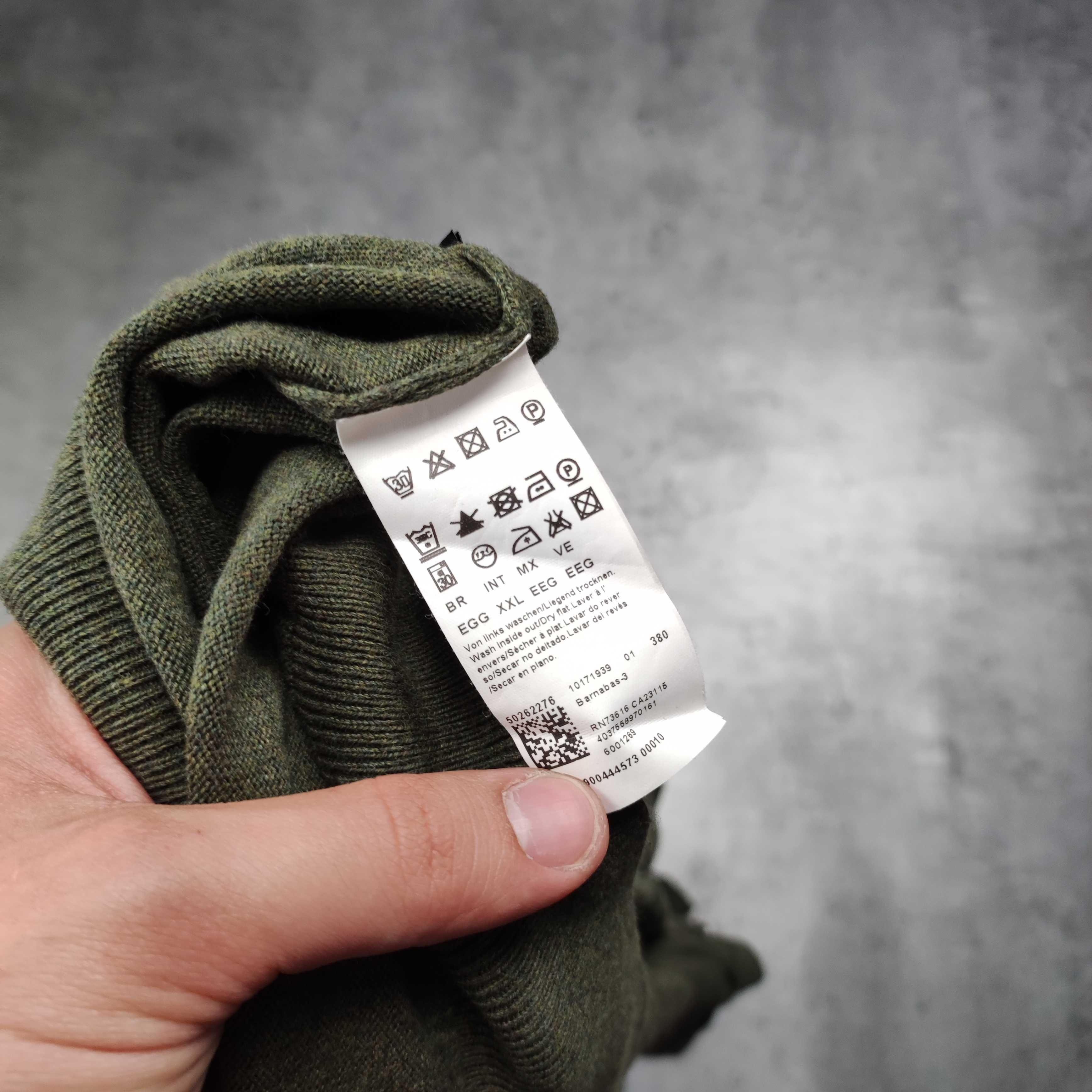MĘSKI Elegancki PREMIUM Sweterek Sweter Kołnierzyk V Bawełna Hugo Boss