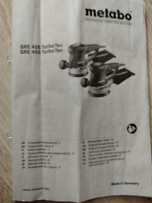 Szlifierka metaBOX 215 Metabo SXE 450 TurboTec