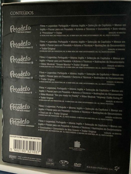 Coleção DVDs Pesadelo em Elm Street