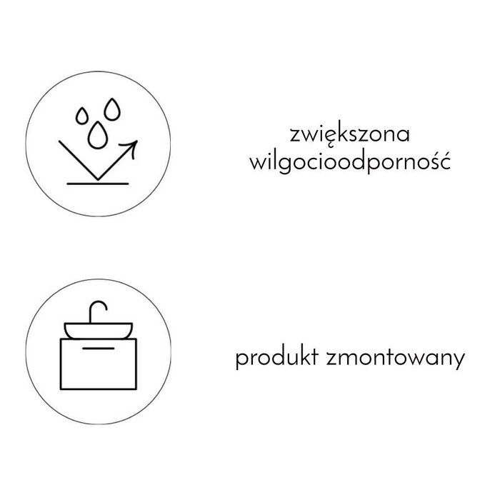 Szafka łazienkowa ORiSTO z umywalką 45 cm, biała w połysku