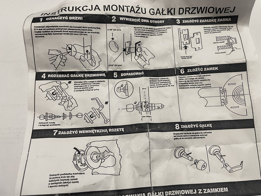 Gałka drzwiowa inox z zamkiem na klucz