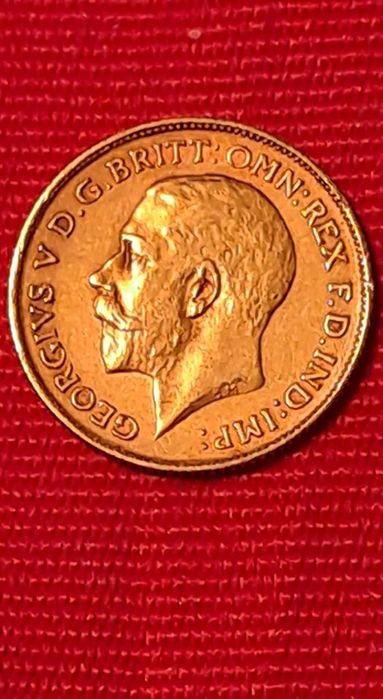 Meia Libra em ouro de Jorge V, Inglaterra, 1911
