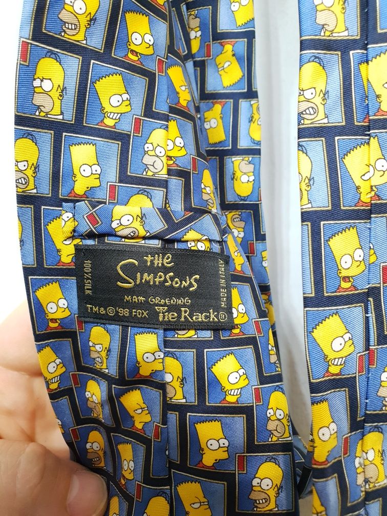 Krawat jedwabny The Simpsons Tie Rack 100% jedwab silk 145cm