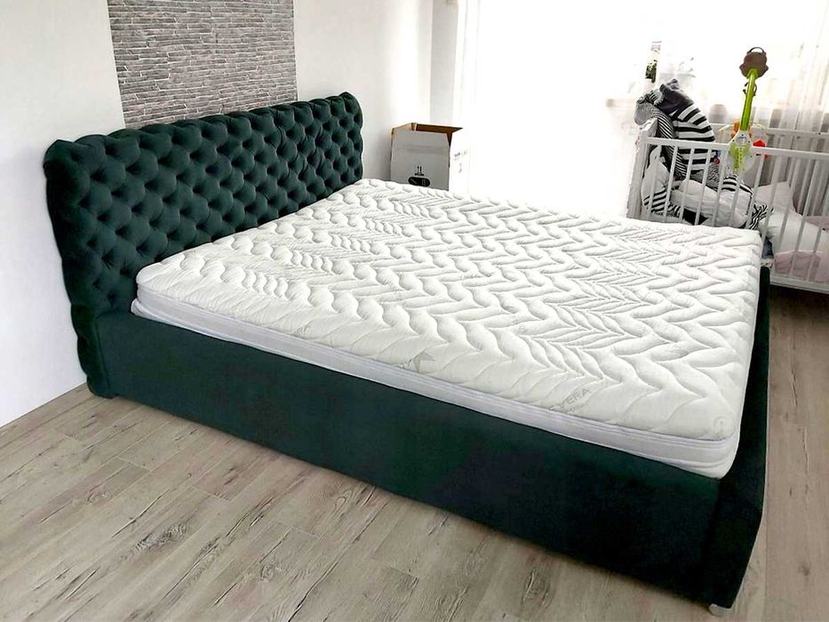 Łóżko Chesterfield FIGO Stelaż Pojemnik GRATIS Wybór Rozmiarów Kolorów