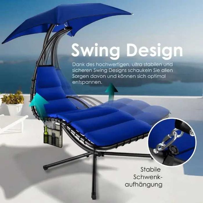 Leżak pływający z parasolem