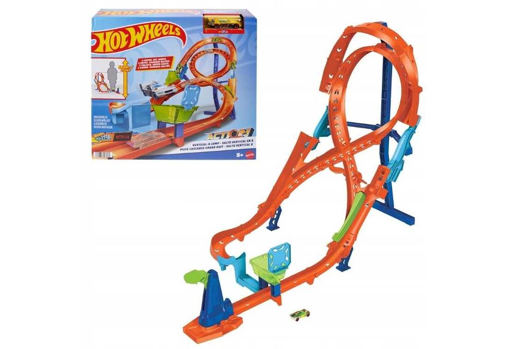NOWY Hot Wheels Pionowy tor ósemkowy HMB15 + autko aż 68cm wysokości