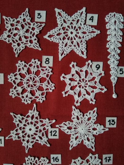 Szydełkowe gwiazdki ozdoby świąteczne