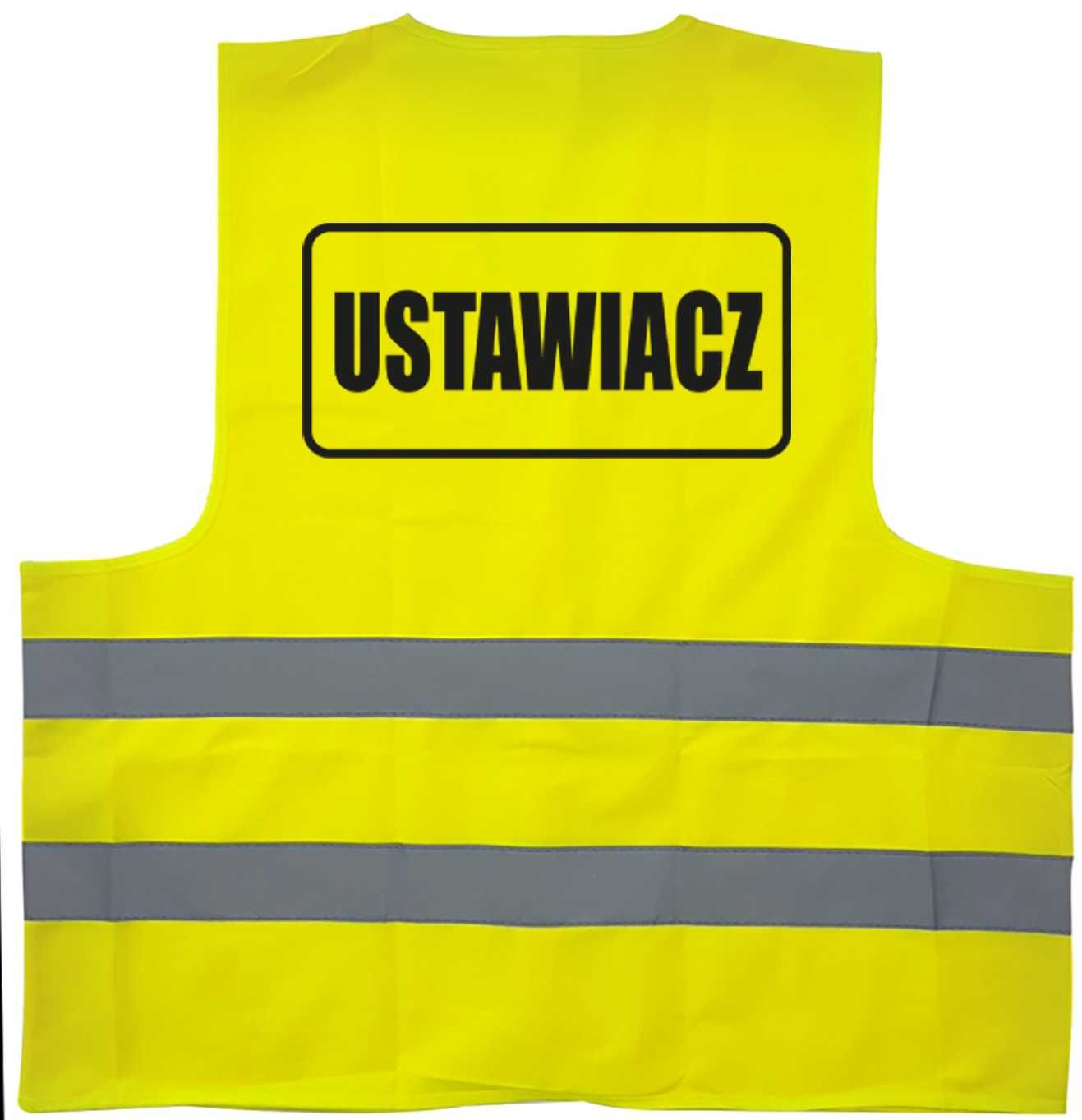 kamizelka odblaskowa, kamizelka z nadrukiem ustawiacz, ustawiacz