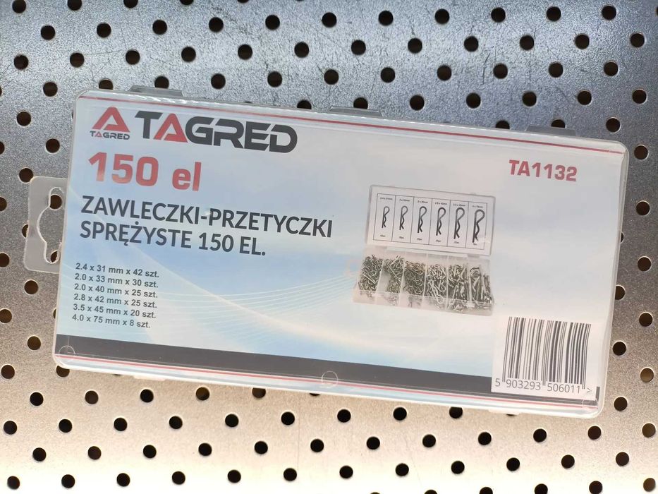 Zestaw zawleczek sprężynowych 150-szt. zawleczki sprezynowe