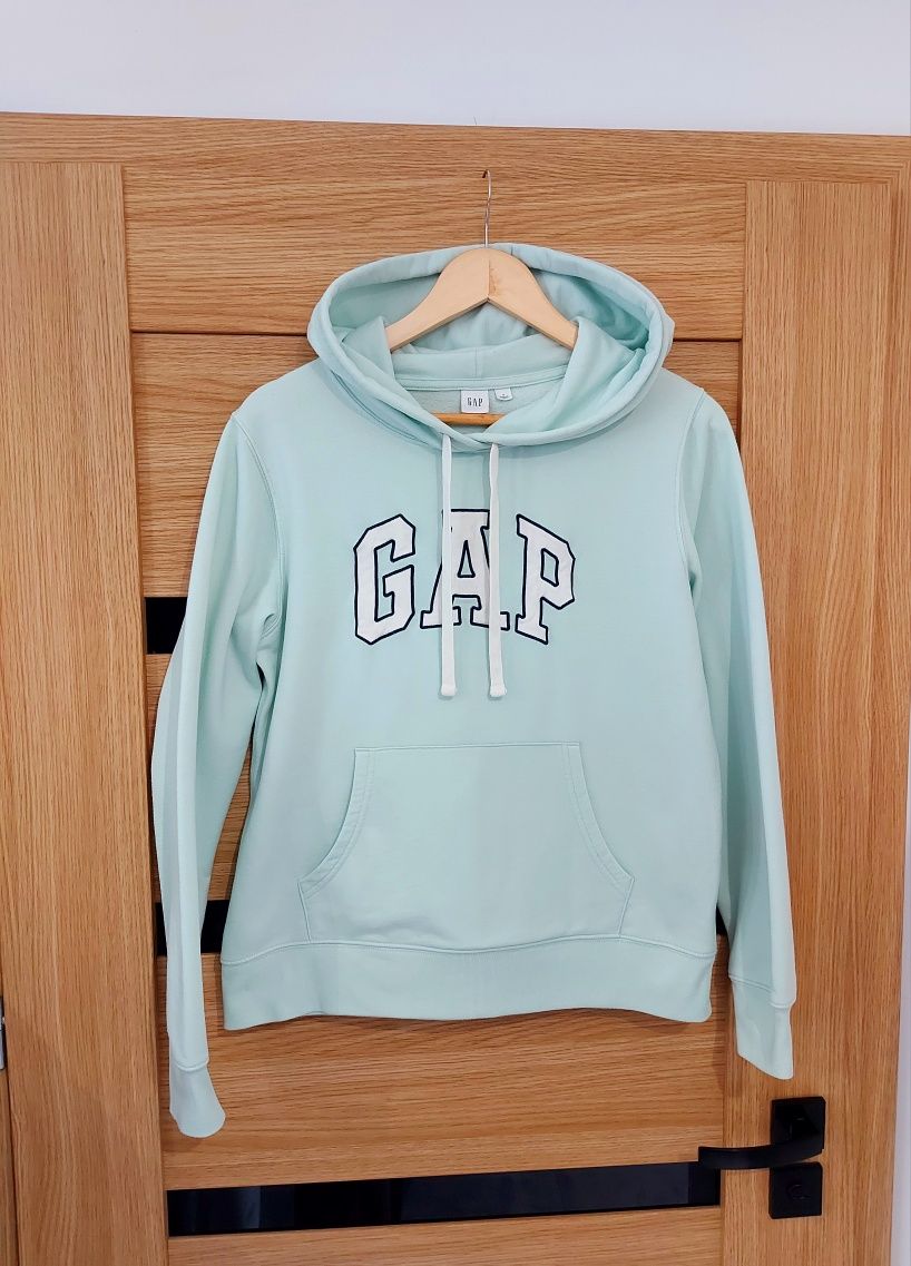 Modna oryginalna bluza z kapturem Gap roz M turkusowa