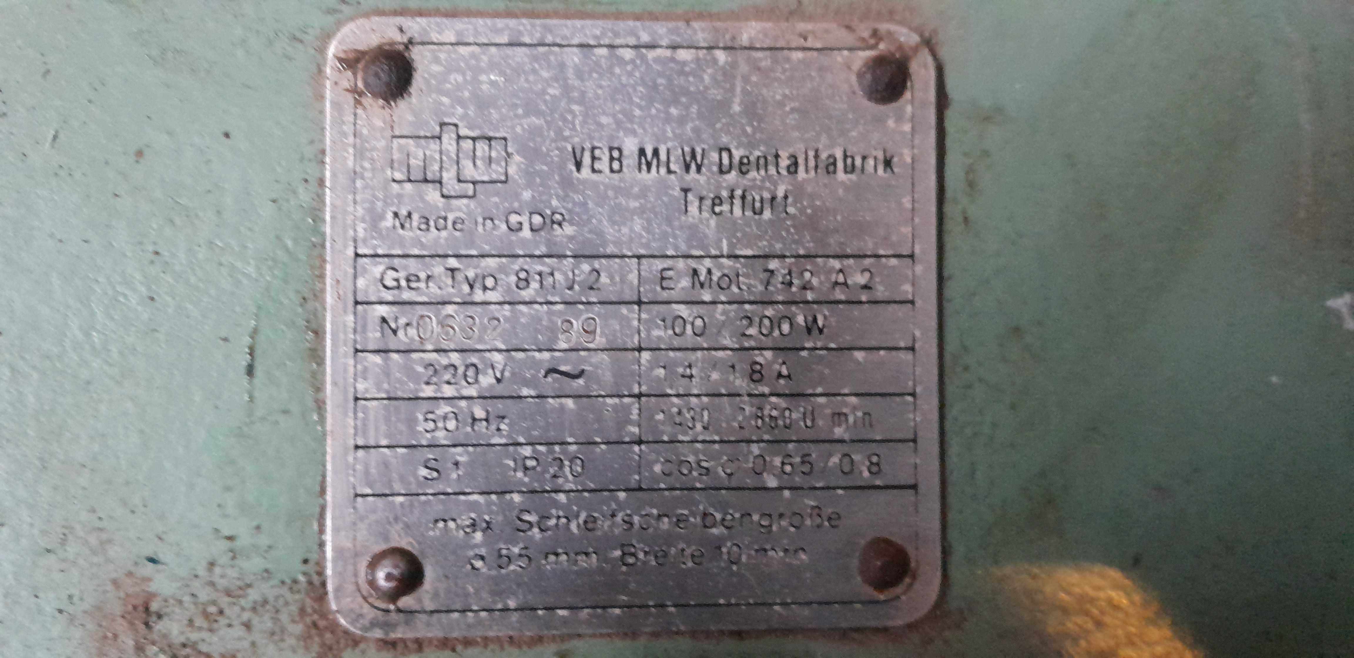 Szlifierka stołowa DDR jubilerska MLW