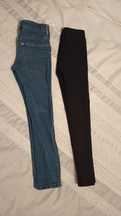 Spodnie jeansy 122 legginsy 20zł/2szt dziewczęce