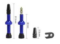2szt wentyle PRESTA tubeless, 40mm, 60mm niebieskie