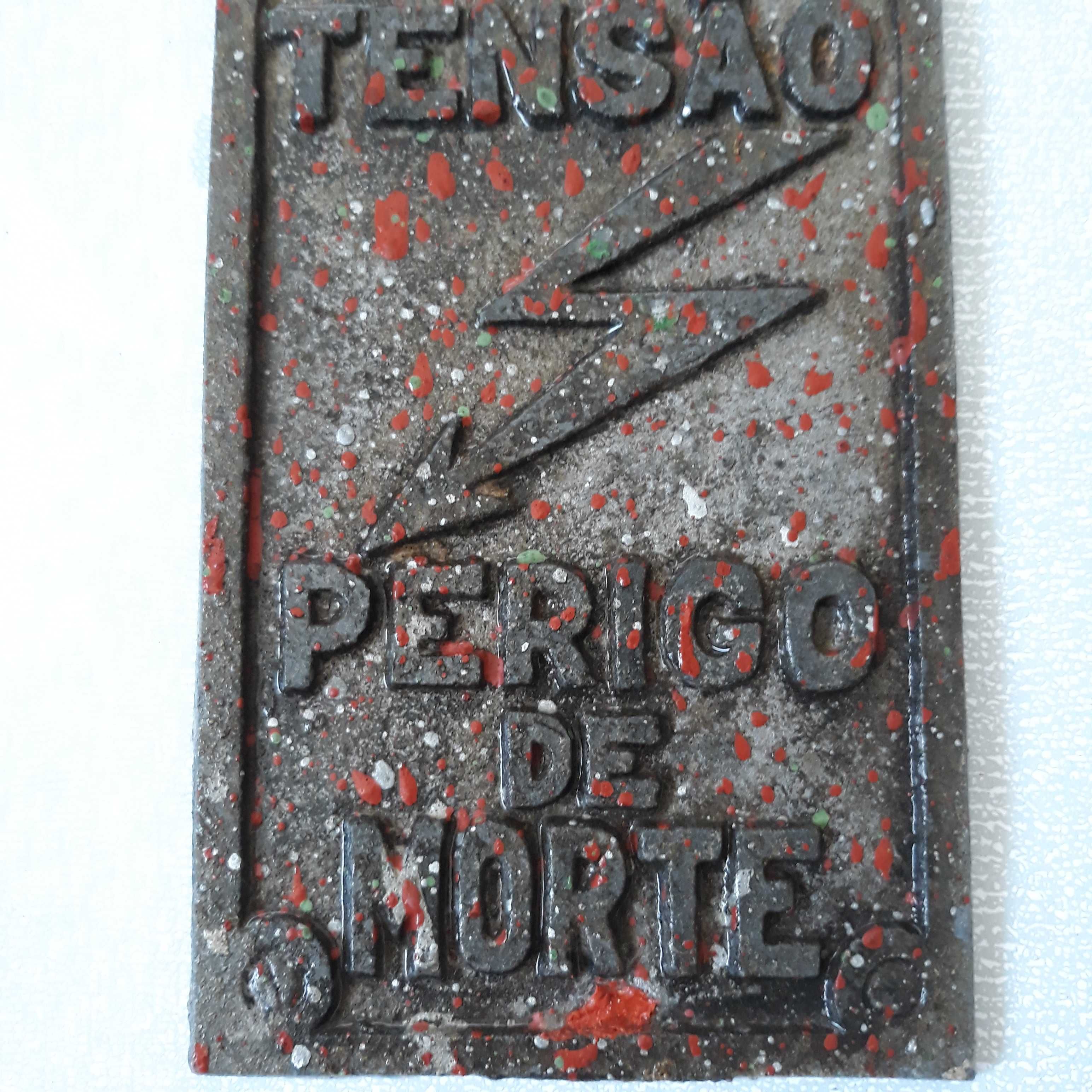 Placa-Chapa de aviso Alta Tenção-Perigo de Morte.